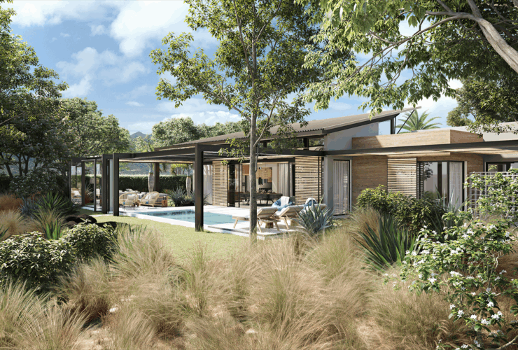 Villa de Luxe Bioclimatique sur Golf, Programme BASALTIK Neuf de Luxe à L'Ile Maurice TAMARIN / MORNE