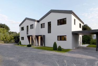 vente sur plan de deux maisons mitoyenne dans environnement résidentiel